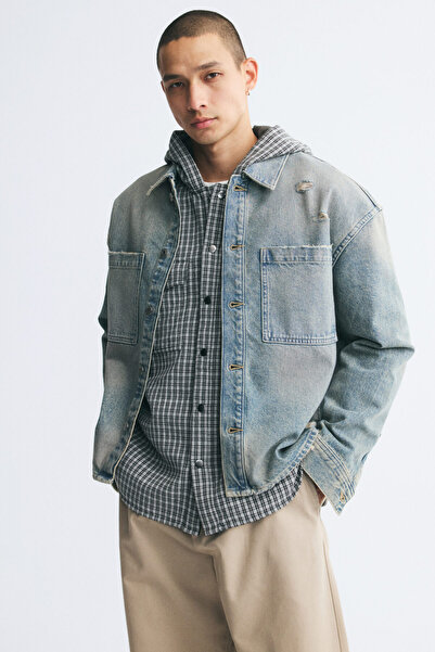 H&M Kot Overshirt Gömlek Relaxed Fit