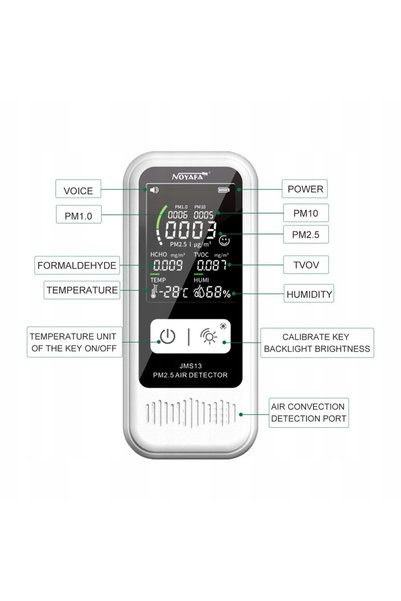 NOYAFA TVOC HCHO PM10 PM2.5 Formaldehidă MONITOR DE AER