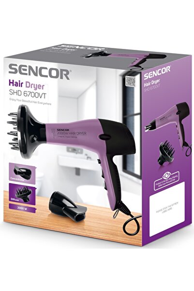 Sencor Uscător de păr SHD 6700VT 2000W difuzor aer rece ușor