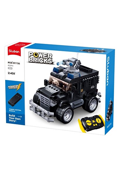 Sluban Set de construcție Power Bricks, 412 piese, Vehicul off-road, Tigru, c...