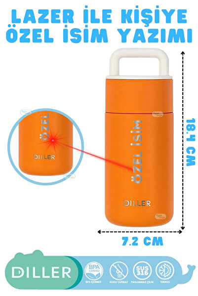 DILLER Lazer Baskı ile Kişiye Özel İsim Yazılabilen 350ml Mini Boy Yeni Seri ...
