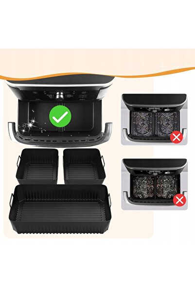 bedee Set de 10 forme de copt din silicon de 4L și 5.2L pentru friteuză cu ae...