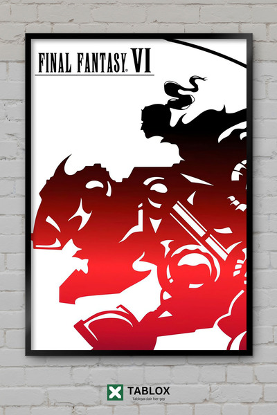 tablomaxtbx Final Fantasy Vi Βιντεοπαιχνίδι RPG Φανταστική αφίσα με πλαίσιο Δ...