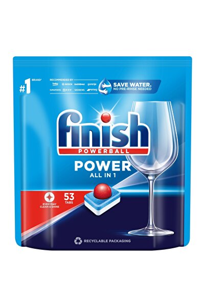 Finish Tablete pentru mașina de spălat vase Power All in 1, 53 bucăți