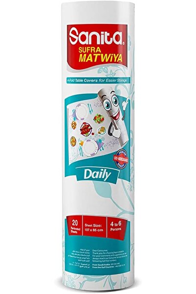 Sanita Club Sanita Sufra Matwiya Daily Small Table Cover Roll, 20-Sheets, 85 ...
