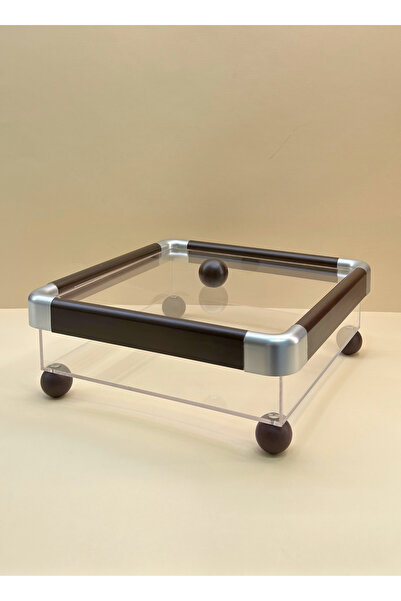 ALQANNAS Transparent Acrylic Candy & Nut Boxes - Large Serving Tray Wooden Fr...