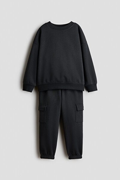 H&M 2 Parçalı İçi Tüylü Sweatshirt Set