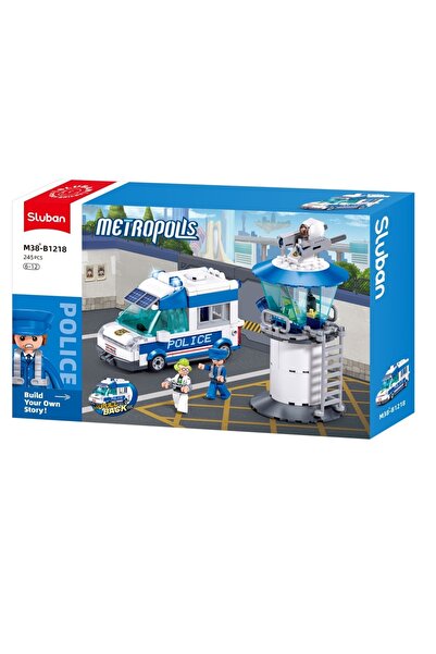 Sluban Set de construcție Metropolis, 245 piese, Mașină de poliție + Turn de ...