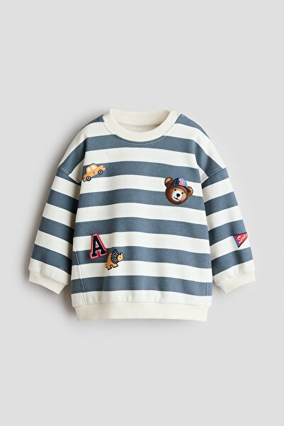 H&M Motif Detaylı Sweatshirt