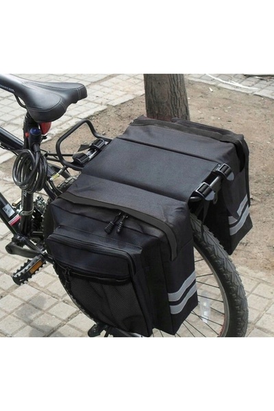 Stator Geantă pentru portbagaj bicicletă, capacitate mare dublă + reflectoare