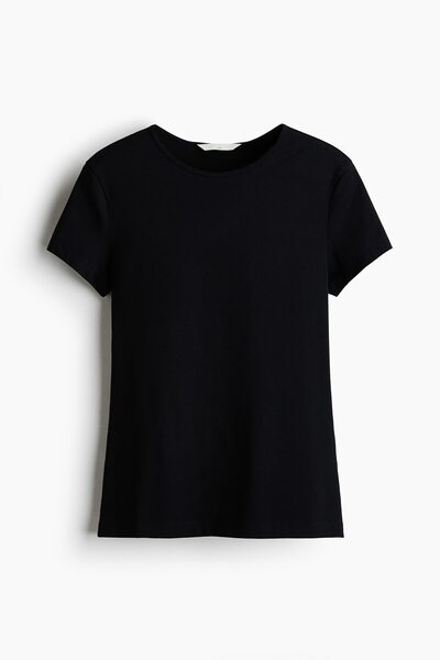 H&M Supima® Pamuklu Bedene Oturan Tişört