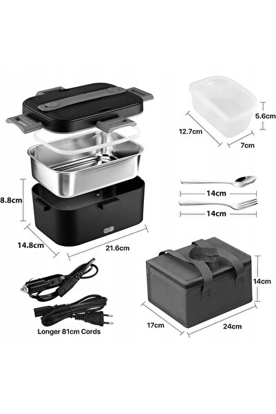 bedee LUNCHBOX ELECTRIC PORTABIL DE 1,8 L, 75 W, ÎNCĂLZITOR DE MÂNCARE ETANȘ