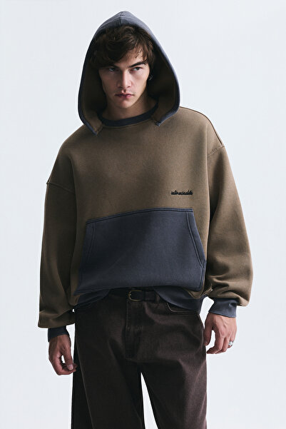 VAMOSCLO Blok Renkli Oversize Sweatshirt