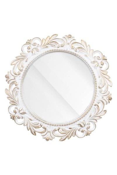 OEM Oglindă de perete, plastic, alb/auriu, 47cm
