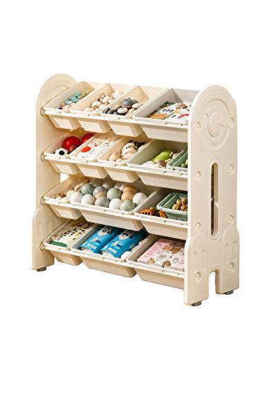 Nichiduta Garden Organizator pentru copii White, cu rafturi deschise, pe 4 ni...