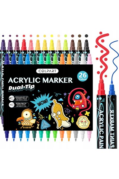 MARKER Set de markere acrilice, 36 bucăți, markere cu vârf de pâslă, rezisten...