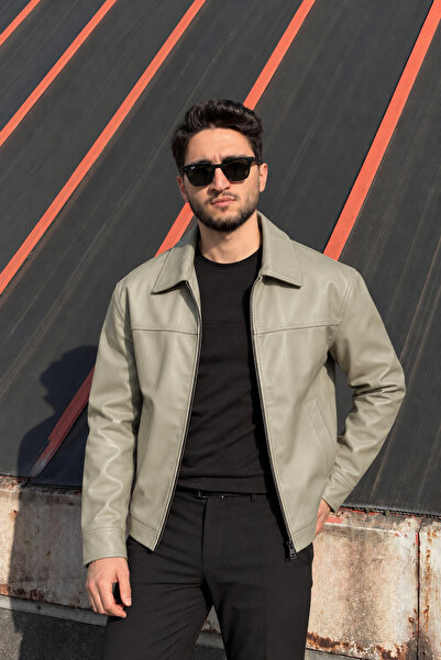 inpool Comfortable Fit, Zippered, Seasonal, Shirt Collar, Faux Leather Jacket...