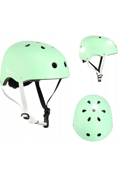 Nils Extreme Cască de bicicletă verde, reglabilă pentru bicicletă și trotinet...