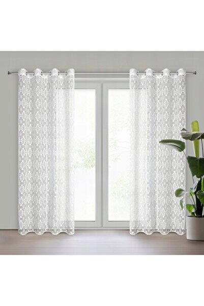 Eurofirany Firana 140x250 Iga alb gata cu ochiuri