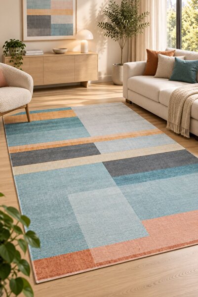 Oriente Home Zenya Serisi Modern Çok Renkli Şönil Makine Halısı Kaymaz Taban ...