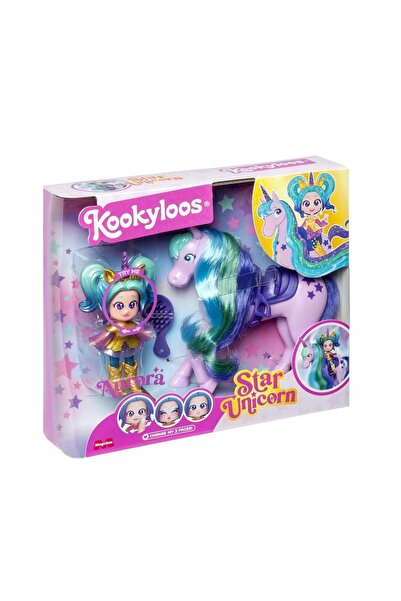 MagicboxToys Set figurine Kookyloos: Păpușă Unicorn Stelar Aurora + Unicorn S...
