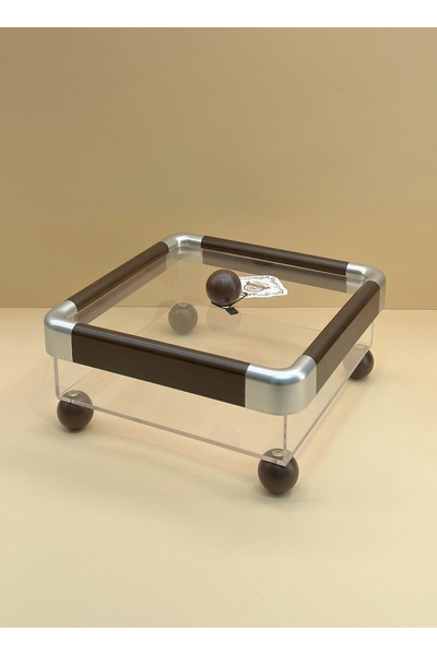 ALQANNAS Transparent Acrylic Candy & Nut Boxes - Small Size Serving Tray Wood...