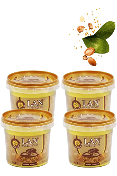LAN ORGANICS 4 قطع من زبدة الشيا الأفريقية الصفراء 100 مل