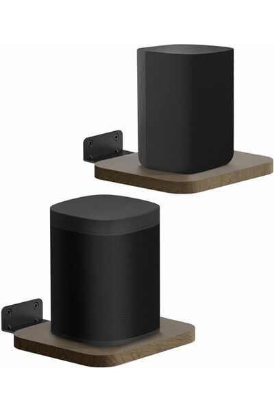 XICEN Adjustable Floating Speaker Shelf, 5.3-6.7 inch Extendable Wooden Wall ...