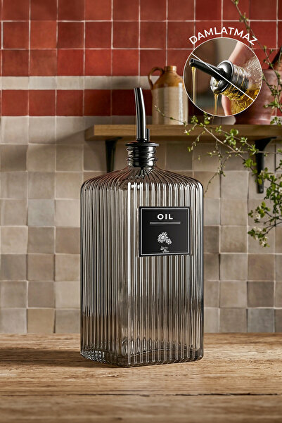 Kitchen Life 750 ml Tezgah Üstü Etiketli Cam Riva Yağdanlık