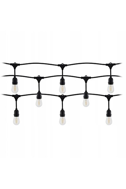 Virone Ghirlandă luminoasă de exterior 15m + 16x LED E27, impermeabilă