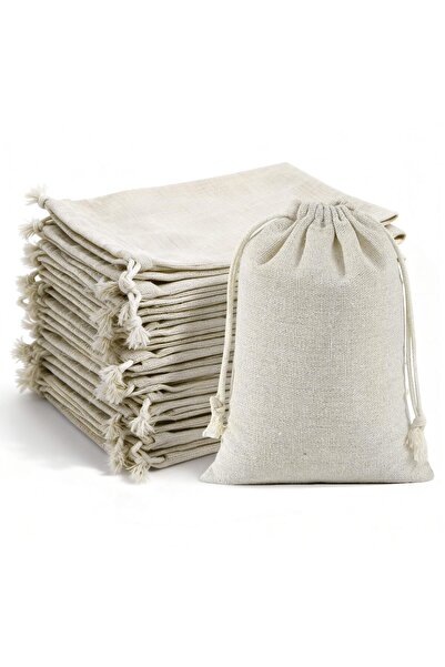 Generic Brand 30 de Săculeți din Bumbac, cu Șnur, 18 x 13 cm, pentru Crăciun,...
