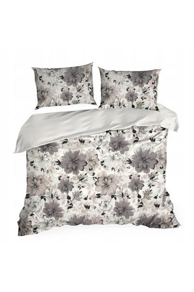 Eurofirany Lenjerie de pat din satin 220x200 Flori