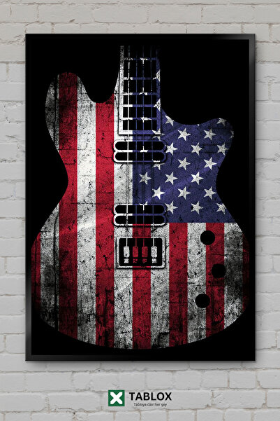 tablomaxtbx Američka zastava Zastava SAD-a Gitara Gitarska umetnost Zidni dek...