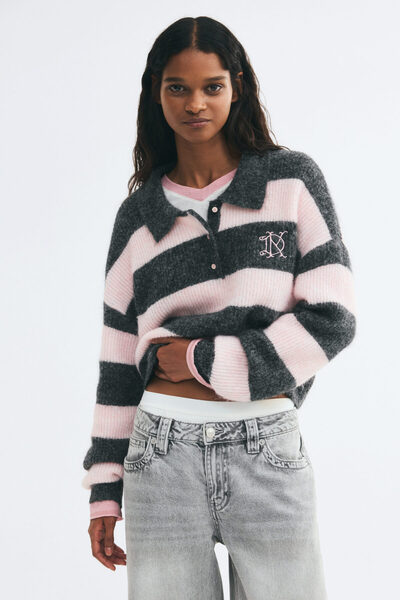 H&M Lastik Örgü Polo Kazak