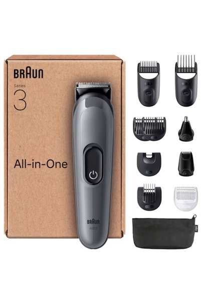 Braun Trimmer multifuncțional AIO3565 versiunea SBOX în ambalaj reciclabil
