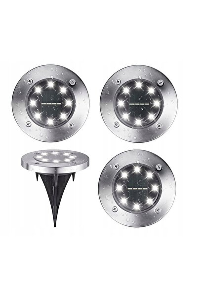 LEDtechnics Set de 8x lumini solare LED tip disc, pentru încastrare adâncă în...