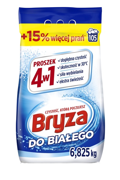 Bryza White białego 4 în 1 detergent pudră alb pentru rufe 6,825 kg / 105 spă...
