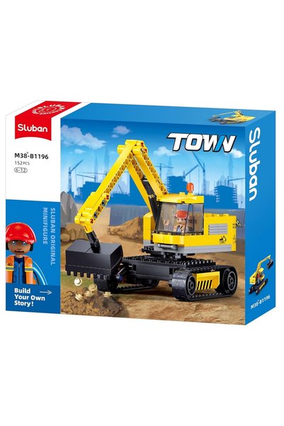 Sluban Set de construcție oraș, 152 piese, Excavator