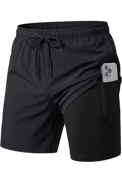 GENERAL Lukovee Men's 2 in 1 Swimsuit, Quick Dry Swimsuit with Compression Bo...