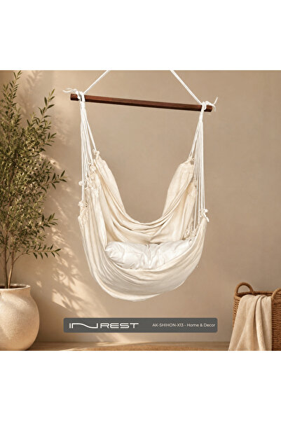 INREST Fabric Hanging Chair with Comfortable Cushion - for Garden, Balcony, I...