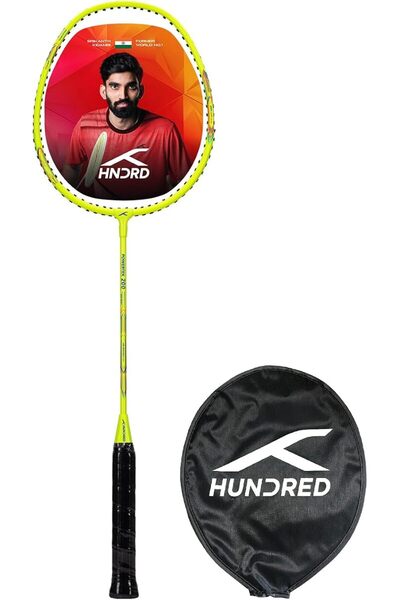 Hundred Powertek 200 PRO Graphite Strung Badminton Racket with Full Racket Cover
