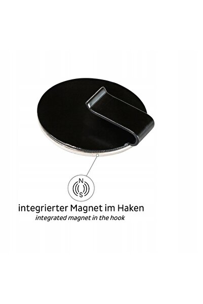 NO BRAND Cârlig magnetic Silva negru cu suport alb 6,5 cm până la 0,2 kg 1 buc.