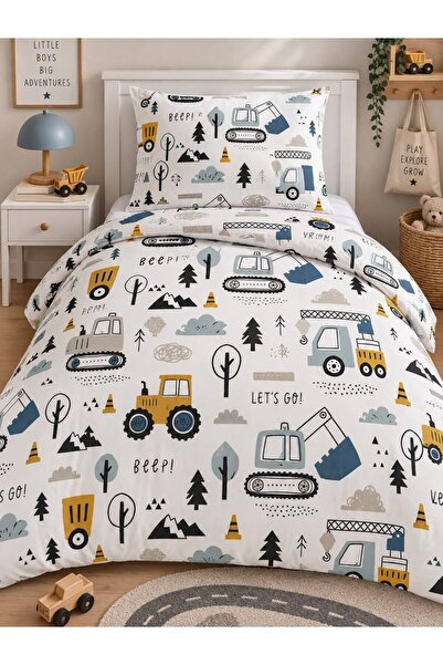 EVSEHOMES Nordic Car and Scoop Design Single Duvet Cover Set (Without Sheets)