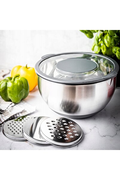 Kinghoff Răzătoare multifuncțională de legume pentru bucătărie, 24cm, 5L, 5 p...
