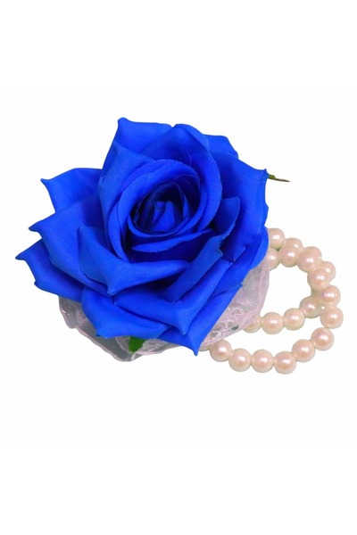 OEM Brățară florală, Cocardă, Corsaj, Nuntă, Domnișoară de onoare, Albastru, BD001