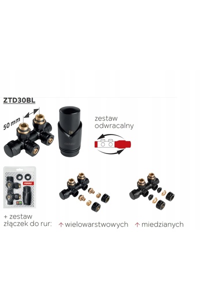 FERRO Set de robinete termostatice unghiulare ZTD30BL