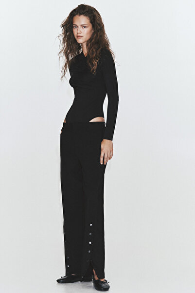 H&M Yırtmaçlı Gabardin Pantolon
