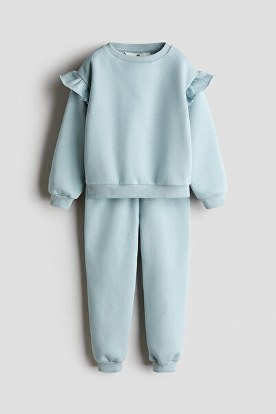 H&M 2 Parçalı İçi Tüylü Sweatshirt Set