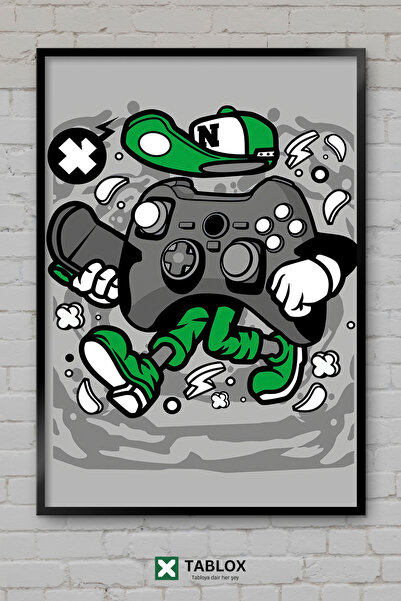 tablomaxtbx Gamer Skateboarder Skater Cartoon Καρτούν Τέχνη Κινουμένων Σχεδίω...