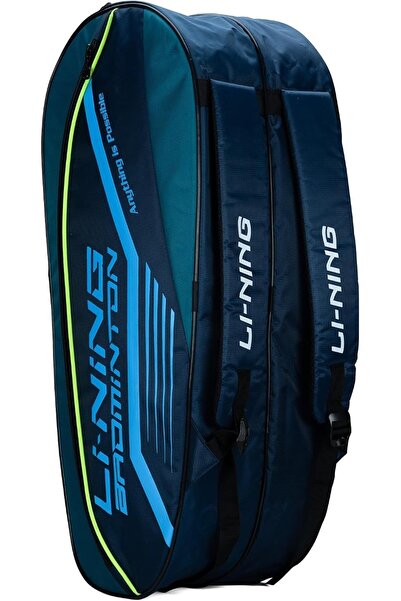 Li-Ning حقيبة أدوات تنس الريشة من البوليستر بسحاب مزدوج من Hot Shot (أزرق داك...